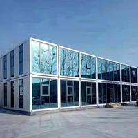 Casa Contenedor Blanca Prefabricada con Ventanas de Seguridad para Oficina en Obras de Construcción y Campamento Laboral