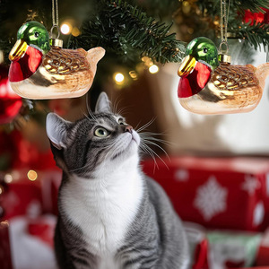 Décorations de Noël suspendues originales, canard de ferme en verre soufflé à la main, ornements d'<span class=keywords><strong>arbre</strong></span>, décorations de vacances, Noël à la maison - Product Image 6