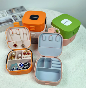 Fashion Mini Portable Square Jewelry Storage <b>Box</b> Buckle Closure Waterproof High Capacity Plastic Organizer <b>Mirror</b> - Product Image 4