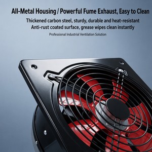 Ventilateur axial mural carré de 12 pouces, 220V, nouveau modèle, faible bruit, échange <span class=keywords><strong>d</strong></span>'air pour atelier, cuisine, ventilateur <span class=keywords><strong>d</strong></span>'évacuation industriel - Product Image 6