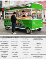 Camion de vente de crème glacée mobile avec refroidisseur de boissons pour la vente de collations estivales en rue, entreprise commerciale