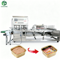 Machine de remplissage et de scellage automatique pour barquettes de pâte de viande pour animaux de compagnie, avec couvercle en aluminium, pour aliments en conserve pour animaux