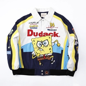 Wholesale Custom Oversized Vintage Racing <strong>Jacket</strong> Heavy Weight Embroidery <strong>Patches</strong> Y2K Streetwear Bomber <strong>Jacket</strong> - Product Image 4