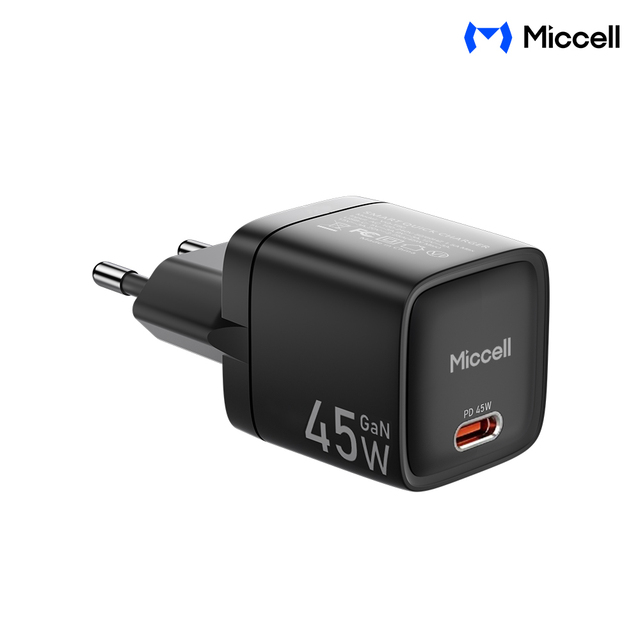 Miccell Wholesale Portable PD 45W Phone Charger GaN Fast Charger CE Certification Wall Adapter Type c Outport Charger for iphone