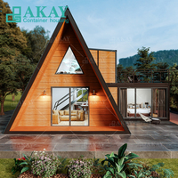 Villa Préfabriquée de Luxe, Maison Moderne en Bois, Cabine Airbnb en Forme de A, Kit Triangulaire, 3 Chambres, Cottage Personnalisé
