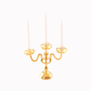 Modèle miniature de <span class=keywords><strong>chandelier</strong></span> avec trois bougies vintage, pièces 1:12, jouets pour maison de poupée Ob11 - Product Image 5