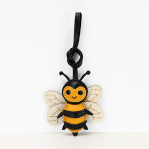Novedad: Colgante para bolso hecho a mano — Lindo colgante de abeja de dibujos animados en 3D, hecho de cuero de cabra - Product Image 4
