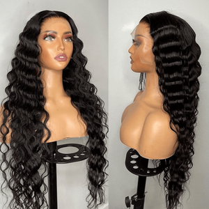 วิกผมคนแท้100% แบบบราซิลเลียนวิกผมลอนลึก<span class=keywords><strong>30</strong></span> Inch13x4 360แบบเต็ม <span class=keywords><strong>HD</strong></span> สำหรับ250% ส่วนหน้าผากฐานลูกไม้ฝรั่งเศส - Product Image 3