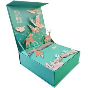 กล่องใส่กระดาษแม่เหล็กแบบป๊อปอัพกล่องของขวัญ3D ชั้นพิมพ์ลายสามมิติหรูหราสูง - Product Image 3