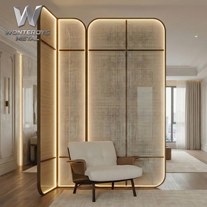 Divisorio in Acciaio Inox LED Personalizzato di Alta Gamma, Schermo Tagliato al Laser <span class=keywords><strong>per</strong></span> Hotel, Villa, Ristorante, Design d'Interni, <span class=keywords><strong>Salone</strong></span>, Soggiorno - Product Image 5