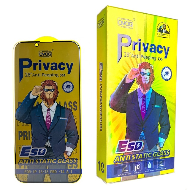 Grade AAA 28 Degree 0.3mm ESD Privacy Anti-Spy Anti-Peep Tempered Glass Screen Protector for iPhone 11 12 13 14 15 Pro Max