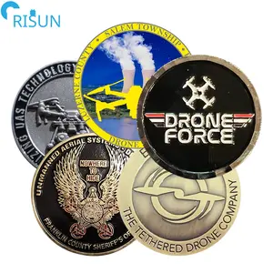 फैक्टरी अनुकूलित यूएसएएफ विमान हवाई जहाज विमान हवाई जहाज ड्रोन स्मारक चैलेंज सिक्का कस्टम ड्रोन चैलेंज सिक्का