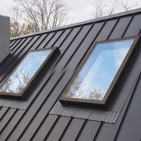 Puits de lumière moderne à toit plat en verre à économie d'énergie pour villa, système d'éclairage naturel et de ventilation