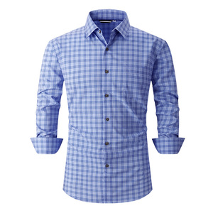 Camisa de Vestir de Manga Larga Ajustada con Botones, Transpirable y Antiarrugas para Hombre, para Trabajo <span class=keywords><strong>Social</strong></span> y Negocios - Product Image 5