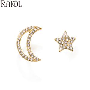 Boucles d'oreilles de poche Lacole EP2648 Design Lune et Étoile 2024 Prêtes à l'emploi Charme en Zircon Bijoux pour Femmes Accessoires - Product Image 1