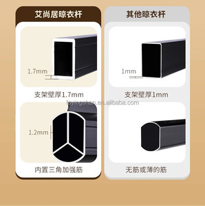Séchoir rétractable gain de place, support mural en métal personnalisable avec design pliable, solution de lavage réglable pour les petites salles de bain - Product Image 4