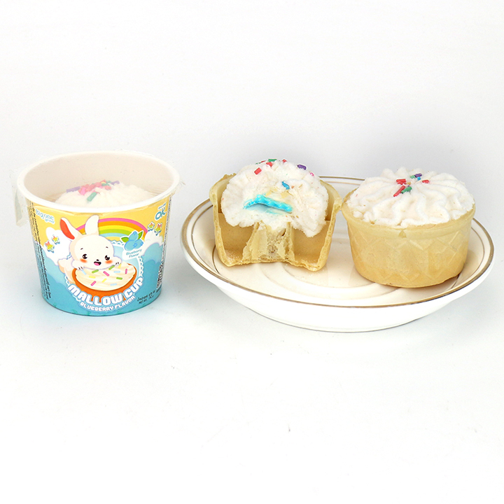 Supply Cupcake Marshmallow mini cup cake shape crispy jam filled