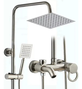 Juego termostático de grifo de <span class=keywords><strong>ducha</strong></span> de latón para montaje en pared, sistemas de lluvia, patrones de pulverización de chorro de masaje, mezclador de baño, <span class=keywords><strong>termo</strong></span> de <span class=keywords><strong>ducha</strong></span> de lluvia - Product Image 1