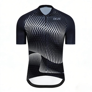 <span class=keywords><strong>Maillot</strong></span> de <span class=keywords><strong>cyclisme</strong></span> à manches courtes pour homme DEZE de haute qualité, à séchage rapide, respirant, noir et blanc à <span class=keywords><strong>pois</strong></span>, pour VTT et trajets quotidiens - Product Image 2