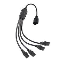 Câble d'alimentation CA 250V 10A 3 broches Canada/États-Unis, adaptateur IEC C14 vers 4 x IEC C13, rallonge répartiteur