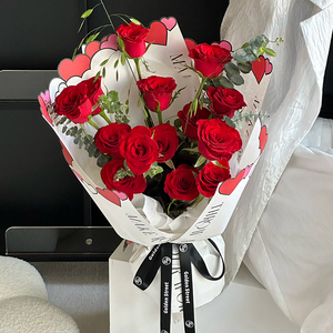 Carta da imballaggio a Bouquet fiorista floreale impermeabile <span class=keywords><strong>in</strong></span> rilievo tridimensionale <span class=keywords><strong>in</strong></span> rilievo arte fiori di rosa carta da imballaggio - Product Image 2