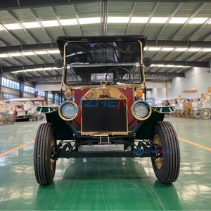 Coche Turístico Clásico Vintage Eléctrico de Alta Gama con 3 Filas de Asientos Negros y 4 Ruedas - Product Image 3