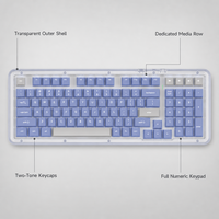 Clavier mécanique sans fil 98 touches, Bluetooth USB C double mode, interrupteurs Marble Hot Swappable, fixation Gasket, rétroéclairé