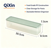 Boîte de rangement pour pâtes en PP de qualité alimentaire moulée par injection, personnalisable, avec couvercle à rabat, empilable, hermétique, grande capacité, organisateur de nouilles