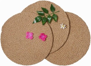 Bamboo Coster Thanksgiving <strong>Placemats</strong> Sets of 8 Boho Water Hyacinth Round Table With Coasters Coffee <strong>Placemat</strong> <strong>Cream</strong> Cotton - Product Image 1