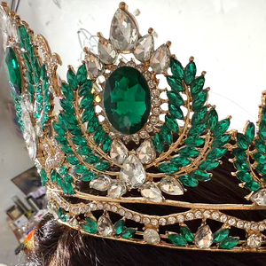 Coronas de Reina de Aleación de Cristal Chapadas en Oro/Plata, Accesorios para la Cabeza, Tiaras para Mujeres, Corona de Boda, Corona de Concurso, Corona de <span class=keywords><strong>Miss</strong></span> Universo - Product Image 4