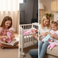 Poupée Bébé en Silicone Corps Entier Personnalisée par le Fabricant, Lavable, Réaliste, 17 pouces, Poupées Reborn Vivienne pour Filles/Garçons, Articles de Collection