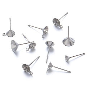 Base para Pendientes de Acero Inoxidable, 12mm de Largo, 3mm, 4mm, 5mm, 6mm, 8mm de Diámetro, Accesorios para Joyería DIY y Pedrería - Product Image 3