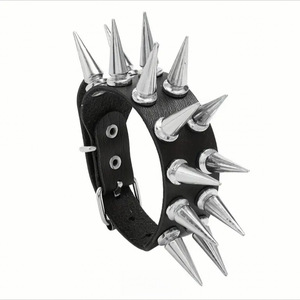 Bracciale in Pelle con Borchie a Doppia Fila Stile Punk con Diamanti, Vendita Calda Transatlantica, Personalizzato e di Tendenza <span class=keywords><strong>per</strong></span> Coppie - Product Image 5