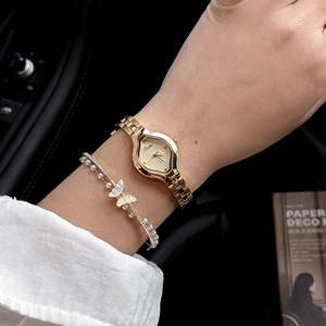 Montre pour femme Scottie 9850 <span class=keywords><strong>vintage</strong></span> ovale incurvée, bracelet en acier inoxydable, étanche 3ATM, mouvement japonais, cadeau de luxe - Product Image 4