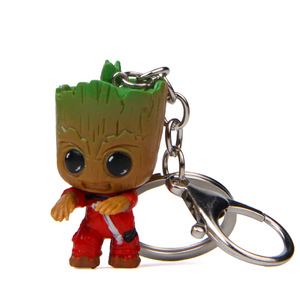 LEMON 4 pièces/ensemble <span class=keywords><strong>Porte</strong></span>-clés <span class=keywords><strong>Groot</strong></span> miniature de la galaxie, figurine mignonne de l'homme-arbre, jouets d'action, <span class=keywords><strong>porte</strong></span>-clés, fournitures de fête - Product Image 4
