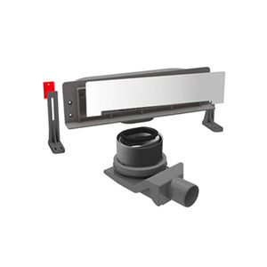 Sifón de Ducha de Pared de 35 cm con Placa de Latón, Desagüe Lineal para Piso con Inserto para Azulejos para Baño y Cocina, Diámetro de Desagüe de 50 mm, Watermark - Product Image 5