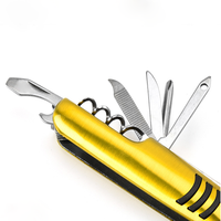 Outil multifonction de poche en acier inoxydable 11 en 1 pour la pêche, la survie, la randonnée, le camping en plein air, couteau, tournevis, lame de scie, lime à ongles