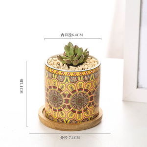 Macetas de Interior JM, Estilo Bohemio, Mandala, Maceta de Cerámica Personalizada para Suculentas, Venta Caliente - Product Image 2