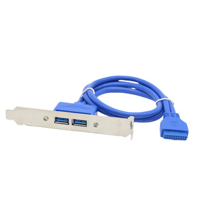 สายอะแดปเตอร์ 20 พินสำหรับเมนบอร์ดต่อพอร์ต USB 3.0 แบบคู่ สำหรับขยายช่องด้านหลังเคสคอมพิวเตอร์ สีฟ้า สายทองแดงปลอดออกซิเจน - Product Image 2