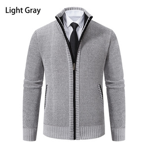 <span class=keywords><strong>Pull</strong></span> en maille personnalisé avec logo, mode automne-hiver, vente en gros, cardigan uni, noir, fermeture éclair, unisexe, vestes pour hommes, cardigan - Product Image 4