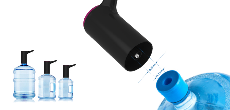 Black USB Rechargeable Water Pump Dispenser 800mAh For Home Office