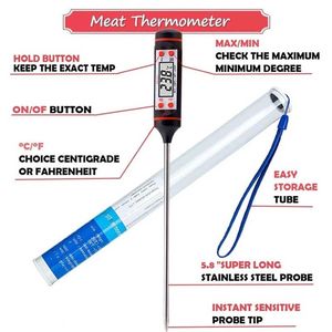 Dijital Et Termometresi Yemek Pişirme Mutfak Barbekü Probu Su Süt Yağ Sıvı Fırın Dijital Sıcaklık Sensörü Ölçer Termokupl - Product Image 6
