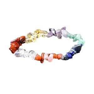 Toptan doğal yarı değerli taş el sanatları çakra kristal seti şifa taşları eskitme bilezik kolye seti - Product Image 3