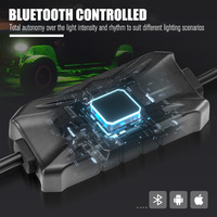LIGHTFOX-Luz LED de todoterreno, 4x4, impermeable, Control por aplicación, para camiones, 4 Pods, multicolor, RGBW, Rock Light