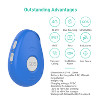 Botón de Pánico SOS EV-07B con Llamadas Bidireccionales, Mini Rastreador GPS 4G, Sistema de Respuesta a Emergencias con Clip para Cinturón para Personas Mayores