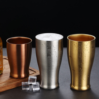 Mug à bière empilable à double paroi en acier inoxydable 304 coréen, cadeau de camping, tasse à thé et à café, écologique, portable
