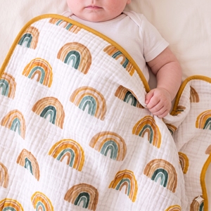 Coperta per Neonati a Sei Strati in Mussola di Cotone Organico con Stampa Floreale 120*120cm Morbida per la Cura del <span class=keywords><strong>Neonato</strong></span> - Product Image 3