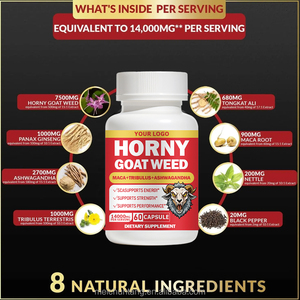 Complément de vitalité pour hommes adultes : Tongkat Ali, Racine de Maca, Herbe cornée de chèvre, Panax Ginseng, Ashwagandha, Tribulus Terrestris - Product Image 6