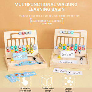 Fabbricazione professionale bambini educativi di apprendimento Montessori giocattoli in <span class=keywords><strong>legno</strong></span> <span class=keywords><strong>per</strong></span> bambini inglese e matematica giocattoli di apprendimento - Product Image 4