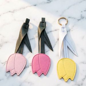 Tulip Faux Leather Pendant Flower-Shaped <b>Bag</b> Pendant Keychain Tulip Flower <b>Bag</b> <b>Charm</b> Women'S <b>Bag</b> Pendant Car Decor - Product Image 1